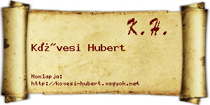 Kövesi Hubert névjegykártya